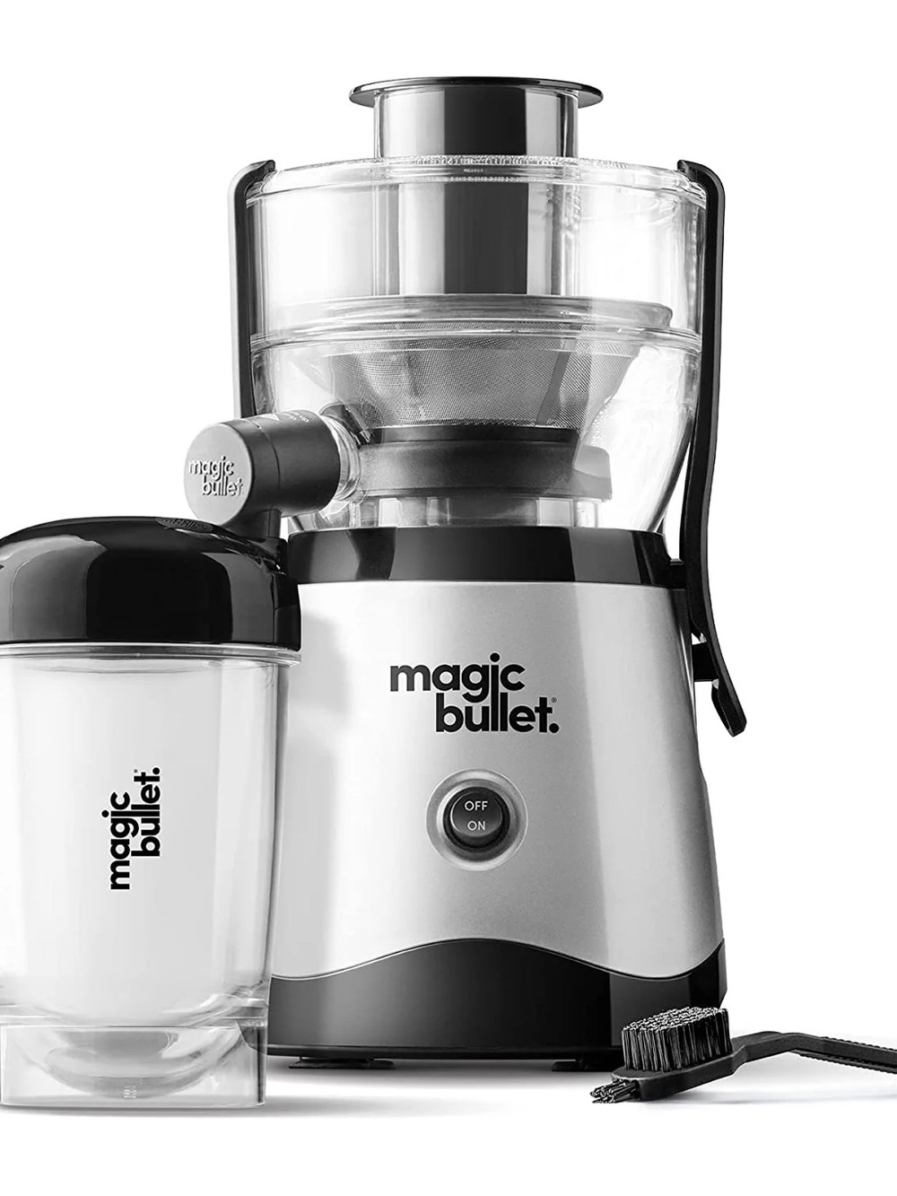Silver and Black Juice Extractor - Compact Home Juicer
